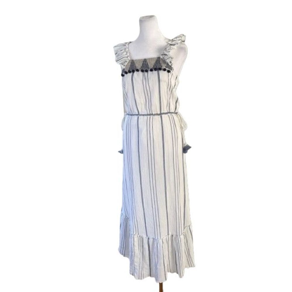 Saylor Striped Pom Pom Gretchen Midi Dress Size Small - Picture 8 of 14